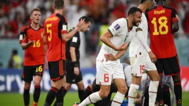 المغرب يقترب من التأهل بفوز على بلجيكا وزياش أفضل لاعب بالمباراة